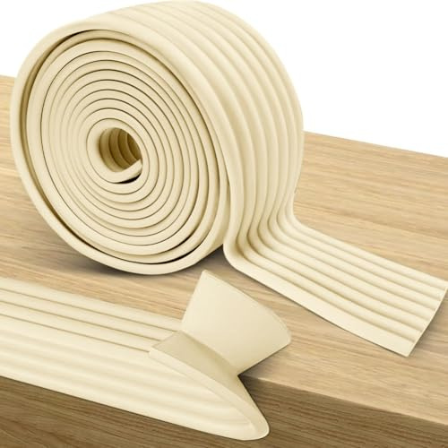 Ranjima Kantskydd, självhäftande, mjukt extra brett skum, kantskydd för möbler, hörnskydd, babysäkerhet, barnsäkerhet, barnskydd, stötskydd för vassa (02 beige-5 m)