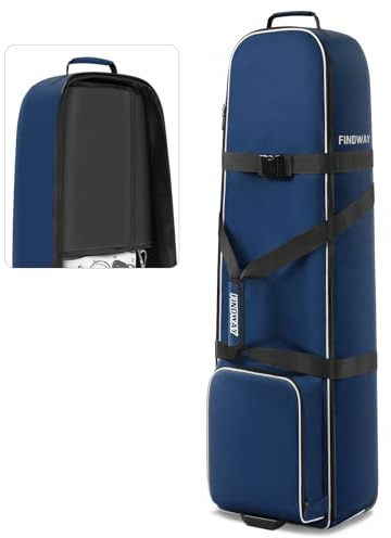 Findway Trova il sacchetto da viaggio per golf con ruote di, resistente e impermeabile in tessuto Oxford 900D, morbido, imbottito, copertura per viaggi in aereo