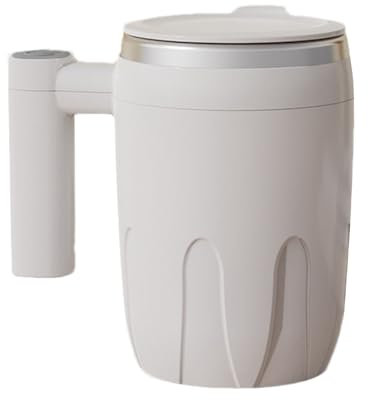 Taza de café automática, batidora eléctrica de acero inoxidable de 400 ml, acero inoxidable 304, vaso de viaje autoagitable ABS, perfecto para chocolate, leche y té, ideal para uso en movimiento, 14 x