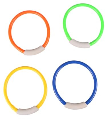 GARIOUANS 4 PCS Colorful Diving Rings Swimming Pool Training Bright Underwater Grab Rings for Beginner Swimmers Learning and Playing