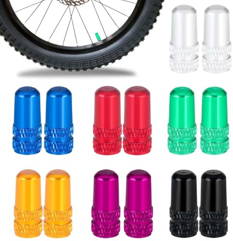 14 Pezzi Tappino Valvola Presta, Per Bicicletta Tappo Valvola Multi Colore Alluminio Aodizzato Presta, per Bicicletta Tappo Stile Francese Coperchi Antipolvere