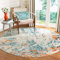 SAFAVIEH Zeitgenössische Teppich für Wohnzimmer, Esszimmer, Schlafzimmer - Madison Collection, Kurzer Flor, Creme und Orange, 200 x 200 cm