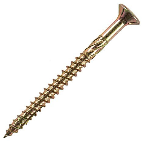 Vis à tête fraisée STIER pour panneaux de particules, 200 pièces, 5x70, acier galvanisé, chromatées, pointe auto-taraudeuse, jaune, filetage partiel, technologie de tête fraisée 200 pièces