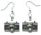 Silver Knight Antique Silver Camera Charm Earrings on Sterling Silver Hallmarked Hooks in a Velvet Gift Bag. Dangle, Photo, Retro, Cute, Photography, Paparazzi, Wedding Photographer.