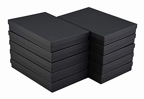JPB Matte Black Cotton Filled Jewelry Boxes #96 (Pack of 10) 9 inches x 6 inches (10)