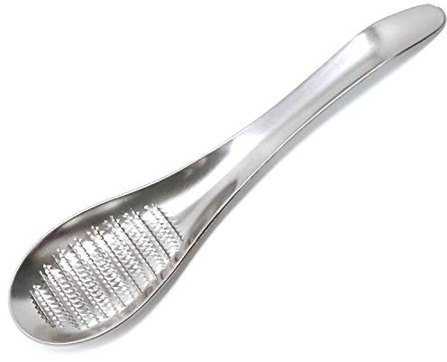 Honbay 1PCS Stainless Steel Garlic Ginger Fruits Root Vegetable Grater Grinder Spoon for Kitchen
