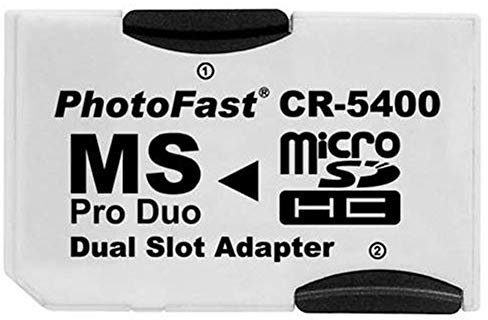 Gamer Gear Dual Micro SD SDHC to Pro Duo Memory Stick Adapter card compatible with the Playstation Portable PSP Console 1000, 2000, 3000 & Cyber shot Camera