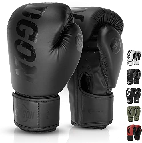 MADGON Premium Boxhandschuhe aus bestem Material für Lange Haltbarkeit, Männer und Frauen Kickboxhandschuhe für Kampfsport, MMA, Sparring, Muay Thai und Boxen 10 12 14 16 oz inkl Beutel