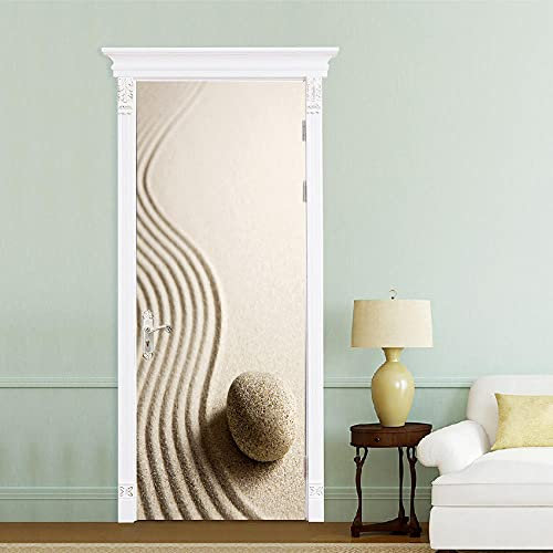 YQLKD Adesivo per Porte 3D Carta da Parati Autoadesiva per Porte in Pietra Arenaria Poster Murale in PVC per La Casa