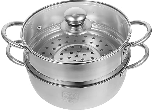 Angoily Dampfkocher Edelstahl Dampfer Topf Metall Kochgeschirr Suppentopf Induktion Topf Suppe Topf Veggie Dampfer Ei Dampfer Lebensmittel Dampfer Topf Dampfgarer