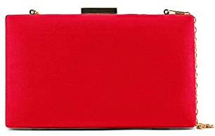 MODELISA - Bolso Clutch Rectangular Cartera De Mano Fiesta Boda Noche Evento Ceremonia Mujer (Rojo)
