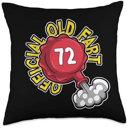 72nd Birthday Official Old Fart Funny Red Whopee Cushion Throw Pillow