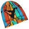 Vintage Hip Hop Breakdance Print Beanie Mütze Strickmütze Freizeitmütze für Männer Frauen Schwarz