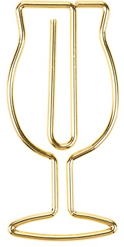 Marcadores de Copa de Vino Stiery 7 × 6 × 3 10pcsgold Galvanoplastia de Metal en Forma de Cáliz Clip de Papel Papelería Divertida Marcapáginas Marca Clip