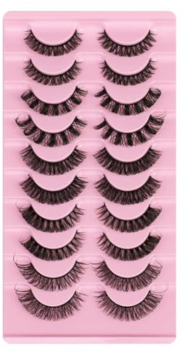 Mechones de pestañas postizas naturales, 1 caja de pestañas postizas 3D naturales 100% hechas a mano, 5 estilos de pestañas postizas naturales, pestañas individuales en racimo, negro