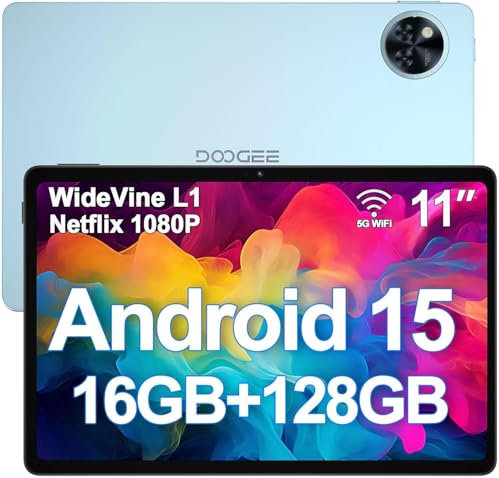 DOOGEE U11 Tablette Android 16 avec Gemini AI,11 Pouces 90 Hz,16GB RAM+128GB ROM(2TB TF),Octa-Core Tablette Android, 8580mAh,Corps Métallique Ultra-Mince 7,9 mm,Caméra 13MP,Widevine L1/Face ID/5G WiFi