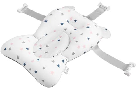 Red de baño para bebés, Alfombrilla de baño para bebé, Plegable, Antideslizante, cojín de Apoyo para la bañera, cojín de baño con Hebillas y 3 Cinturones de Seguridad