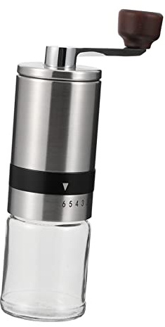 OFFSCH Macchina da Manuale Portatile con Macinacaffè Integrato Hand Grinder in Acciaio con Rimovibile per Viaggi Base Antiscivolo Resistente e Facile da