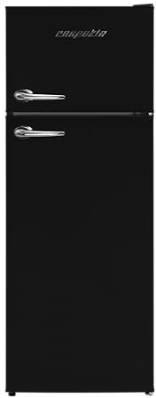 Respekta Retro Kühl-Gefrierkombination mit **** Gefrierfach/Schwarz / 145 x 54 x 57 cm / 213 L Nutzinhalt/Schnellgefrierfunktion/Less Frost Technologie/höhenverstellbare Füße / KS144VS-10