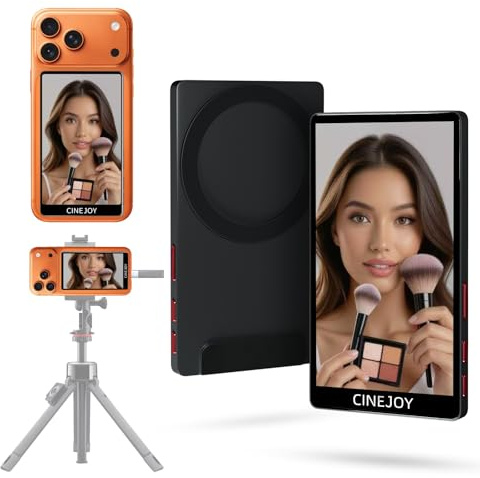 EACHSHOT CineJoy M2 Vlog Selfie Monitor Screen 𝐄𝐱𝐜𝐥𝐮𝐬𝐢𝐯𝐨 𝐩𝐚𝐫𝐚 𝐬𝐞𝐫𝐢𝐞𝐬 𝐢𝐏𝐡𝐨𝐧𝐞 𝟏𝟓/𝟏𝟔/𝟏𝟕(Excepto 17 Air), Sin Retraso, 4K 120fps Magnetic Pantalla Monitor Selfie(Negro)