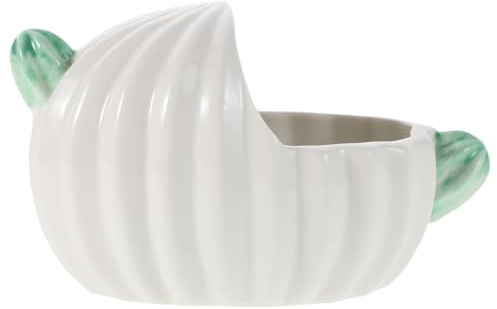 BRIGHTFUFU Hamster Bathtub, for Hamsters and Chinchillas Ceramic Cactus-shaped White Decorative Sand Bath Container Bathroom Supplies, Home Decor