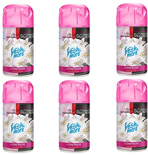Fresh & More Lufterfrischer Nachfüller (6er Pack) 250ml, Lilienstrauss
