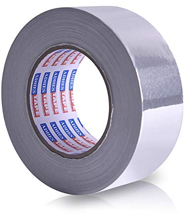 ADHES Foil Tape Aluminum Tape Heat Resistant Tape Metal Duct Tape, Withstand From 80°C to 100°C, 50mm x 64m, for HVAC, Repair Sealing and Insulation