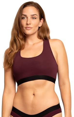 DANISH ENDURANCE Women’s Organic Cotton Bralette 1-Pack (Wine, M)