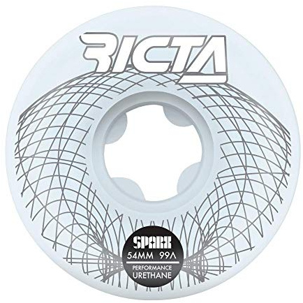 Ricta Wheels Wireframe Sparx Skateboard Wheels 99a White 54mm