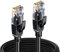 Elfcam® - 60 Meter Ethernet Kabel Cat 7 Rund, LAN Kabel mit Vergoldetem RJ45 Stecker, Netzwerkkabel 100% Kupfer Starres Verlegekabel, SFTP, 28 AWG, Schwarz, 60m