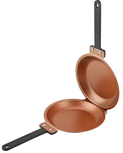 EBTOOLS Non-stick kitchen frying pan, double-sided frying pan for home cooking, double-sided flip cover design for kitchen, party, cooked chicken and fish