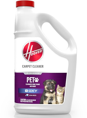 Hoover Oxy Pet Carpet Cleaner Solution, 116 oz., Ocean Breeze Scent, Deep Cleaning Carpet Shampoo Solution, Eliminates Urine Stains and Odors, Pair with Hoover Carpet Cleaner Machine