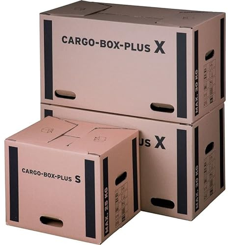 karton-billiger | Umzugskarton Umzugskiste Bücherkarton Faltkarton 1-2-wellig extra stabil | 10 Größen (Profi - Plus X - 660 x 350 x 360mm, 10)