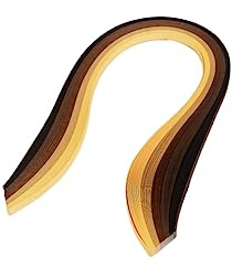 ODETOJOY Flerfärgat papper quilling remsor set brun 6 färger gradient kviltat papper – 53 cm längd – bredd 3 mm 0,1 cm