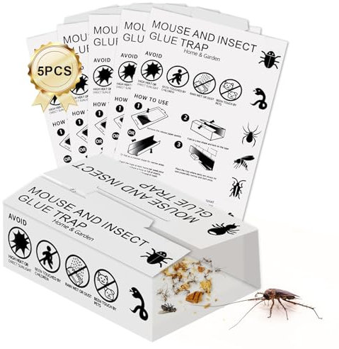 5 Pièges à Punaises, Piège à Cafards, Moniteur et Détecteur pour Punaises de Lit et Autres Parasites d'Intérieur,Pièges pour les cafards et autres insectes Rampants