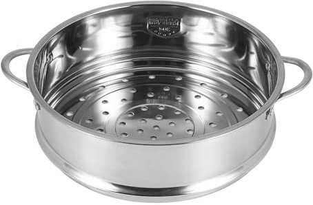 Quisiete Rejilla de Vapor para Alimentos de 20 Cm, Vaporizador de Acero Inoxidable con Doble Oreja para Olla de Sopa, Olla de Leche, Utensilios de Cocina