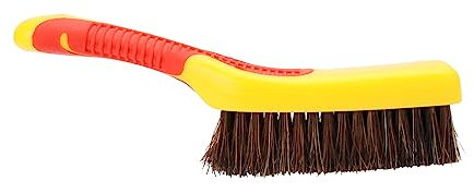 VALICLUD Boar Bristle Brush High Density Bristles for Cleaning Yellow Silicone Handle for Beard and Shoe Care