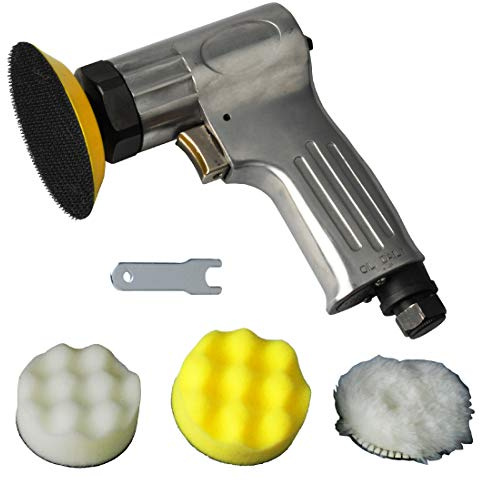 PROSHI 3-Inch Mini Air Polishing Kit 3-Inch Mini Polisher with the sanding pad and form pad and wool buffing