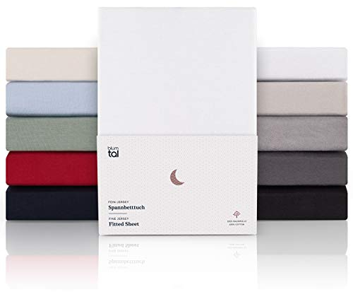 Blumtal® Premium Topper Spannbettlaken 180x200 cm Jersey 2er Set - Oeko-TEX zertifiziertes Spannbettlaken Topper 180x200 Baumwolle - Spannbettlaken 180x200cm Topper/Bettlaken Topper 180x200 in Weiß