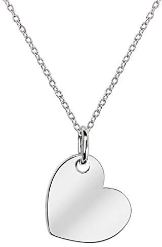 MATERIA kleine Herz-Kette Silber 925-925 Silber Anhänger Damen Mädchen Liebe 42-45cm in Schmuck Box KA-452-Ohne Gravur