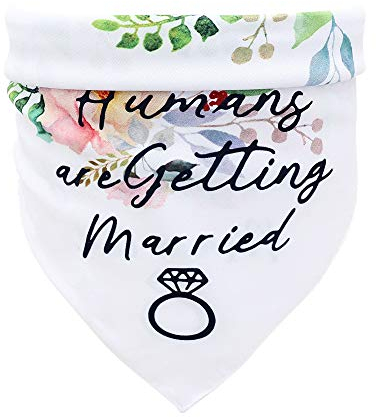 Hund Bandana Hochzeit Weiss Hundehalstuch My Humans Are Getting Married Haustier Katzen Hund Welpen Halstuch Baumwolle Dreieck Lätzchen Wedding Hochzeit Zubehör