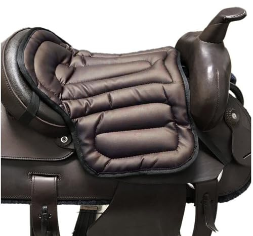 YUZHANGHE Saddle Tush Cushion Western Long Saddle Pad Horse Riding Seat Saddle Cushion Pad-Brown