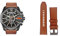 Fossil Men's Mega Chief Brown Watch and Replaceable Beige Strap, Leather Set