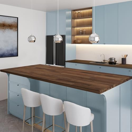 Howizz Walnut Butcher Block Countertop 60 x 36 x 1.5 Inches - Solid Wood Table Top for Island Kitchen Countertop, Desk Top, Dining Table, Workbench Top