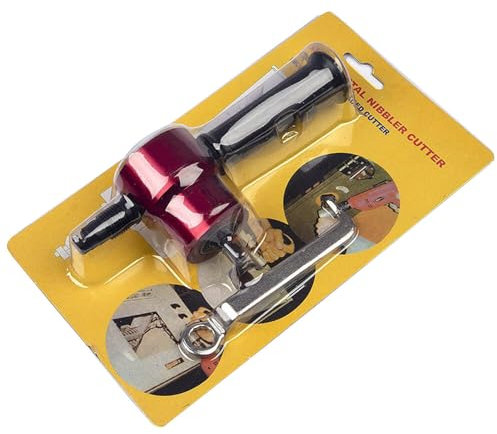 BYNYXI Double Head Sheet Metal Nibbler Cutter, Tin Sheet Cutter Nibbler, 360 Degree Electric Drill Plate Cutter Attachment with Wrench for Straight Curve Circle Cutting (Stainless Steel)