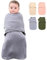 HINATAA Baby Schlafsäcke Neugeborene, Pucksack Baby 0-3/3-6 Monate mit Bio-Baumwolle, 3 in 1 Wickeldecke Babys, Baby Swaddle Einstellbare Breitere Klettverschluss Jungen Mädchen (Grau, 3-6 Monate)