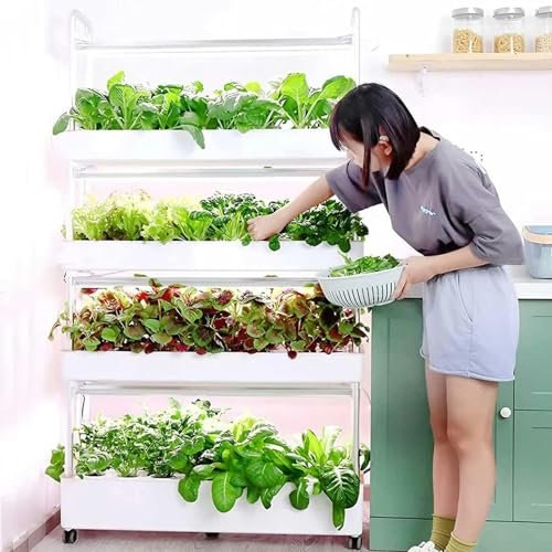 Tour hydroponique de jardin avec lampe de culture LED 64 trous verticaux pour herbes, fruits et légumes