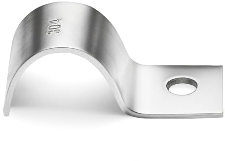 Ezitruz 35 Pezzi Collari per Tubi, 14mm Cavallotti per Tubi Tondi, 304 Acciaio Inox Fermo Tubo, Singolo a U Morsetti Tubi Per il Fissaggio di Cavi, Fili e Tubi