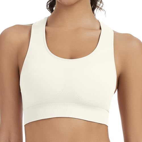 Lemef brottarrygg sport-bh för kvinnor medium support tränings-bh sömlös ovadderad yoga gym fitness BH
