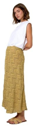 TRAMAS+ Ropa Mujer, Falda Mujer de Viscosa Corto, Estilo Casual, Fresco, Suave y Cómodo para Entretiempo y Verano - Talla L (CONWY, Verde Pistacho)